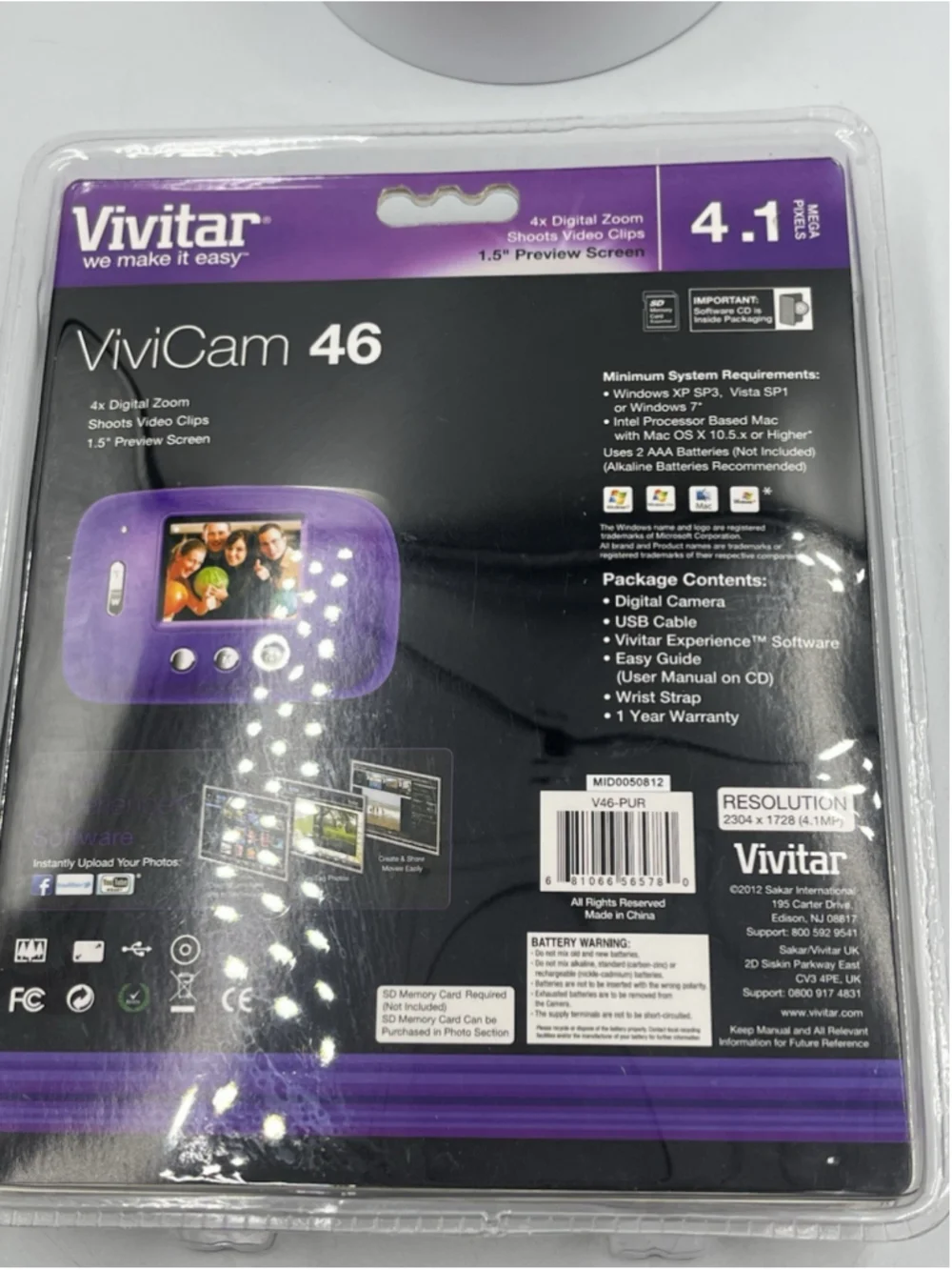 Vivitar ViviCam 46 Vintage Compact Digital Camera 4.1 MP Y2K New Sealed